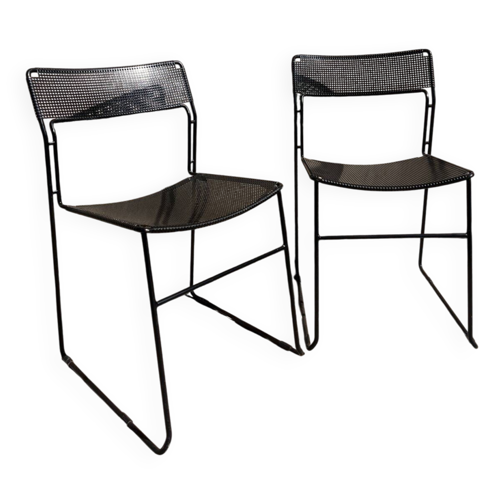 2 Italian chairs Full Metal - 1980