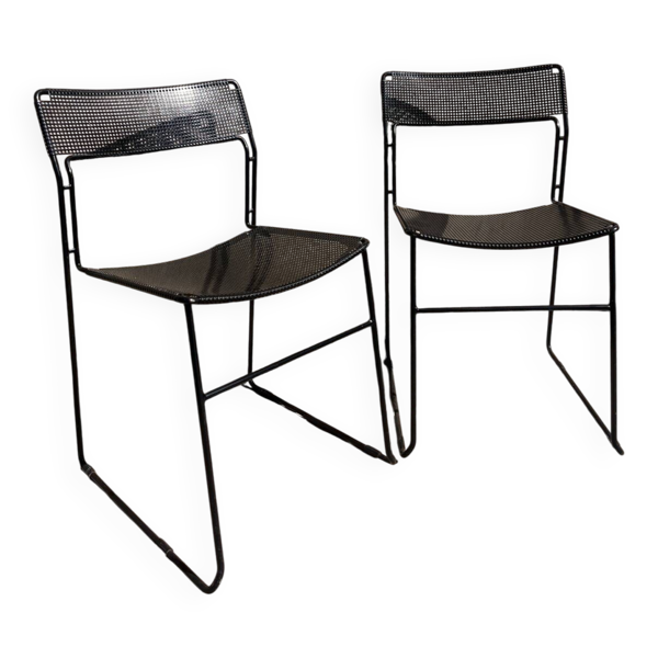 2 chaises italiennes Full Métal - 1980