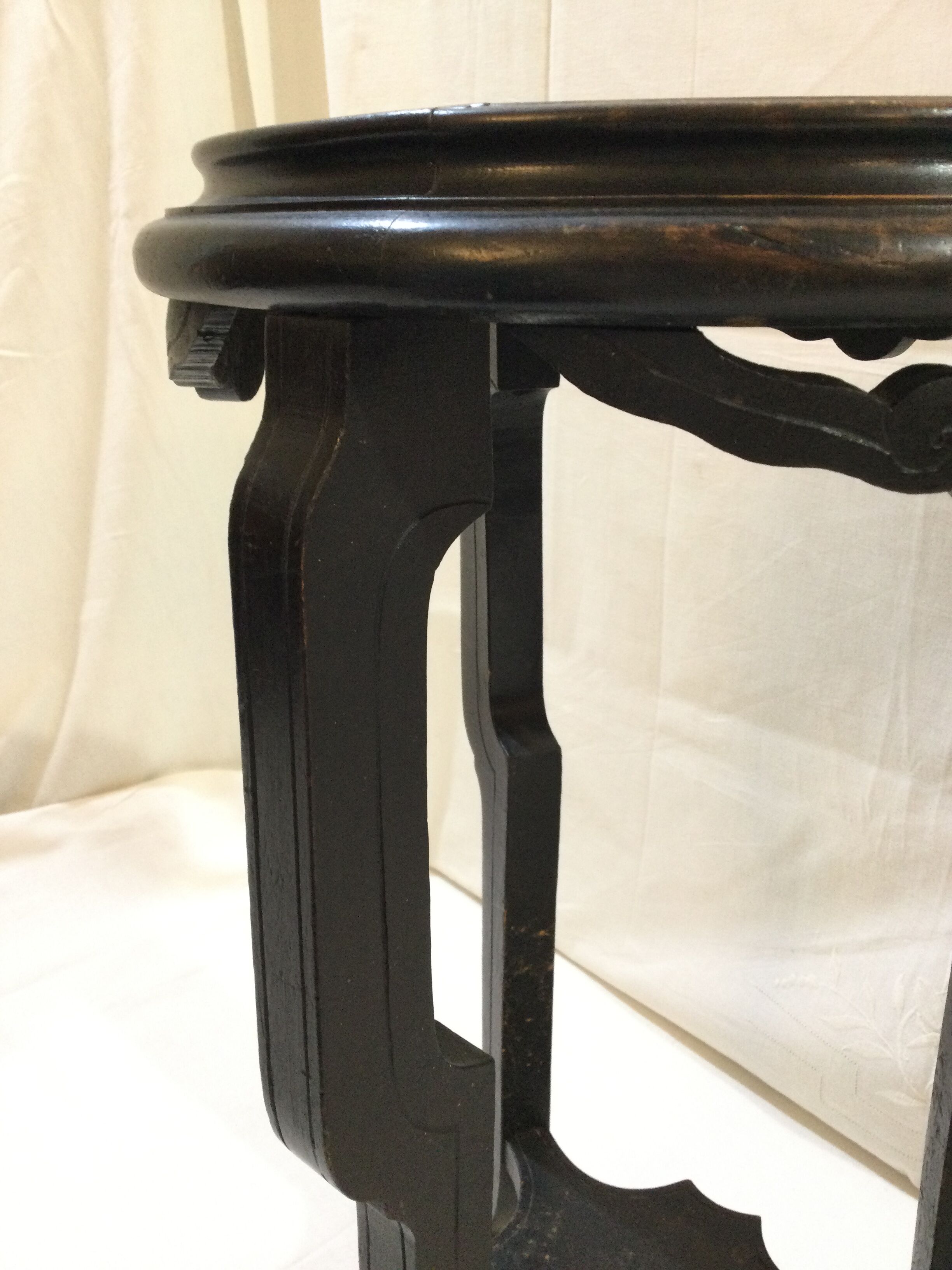 Blackened wooden and marble harness