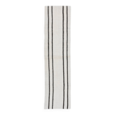 Tapis de couloir vintage moderne à rayures blanches et noires, 68 x 276 cm