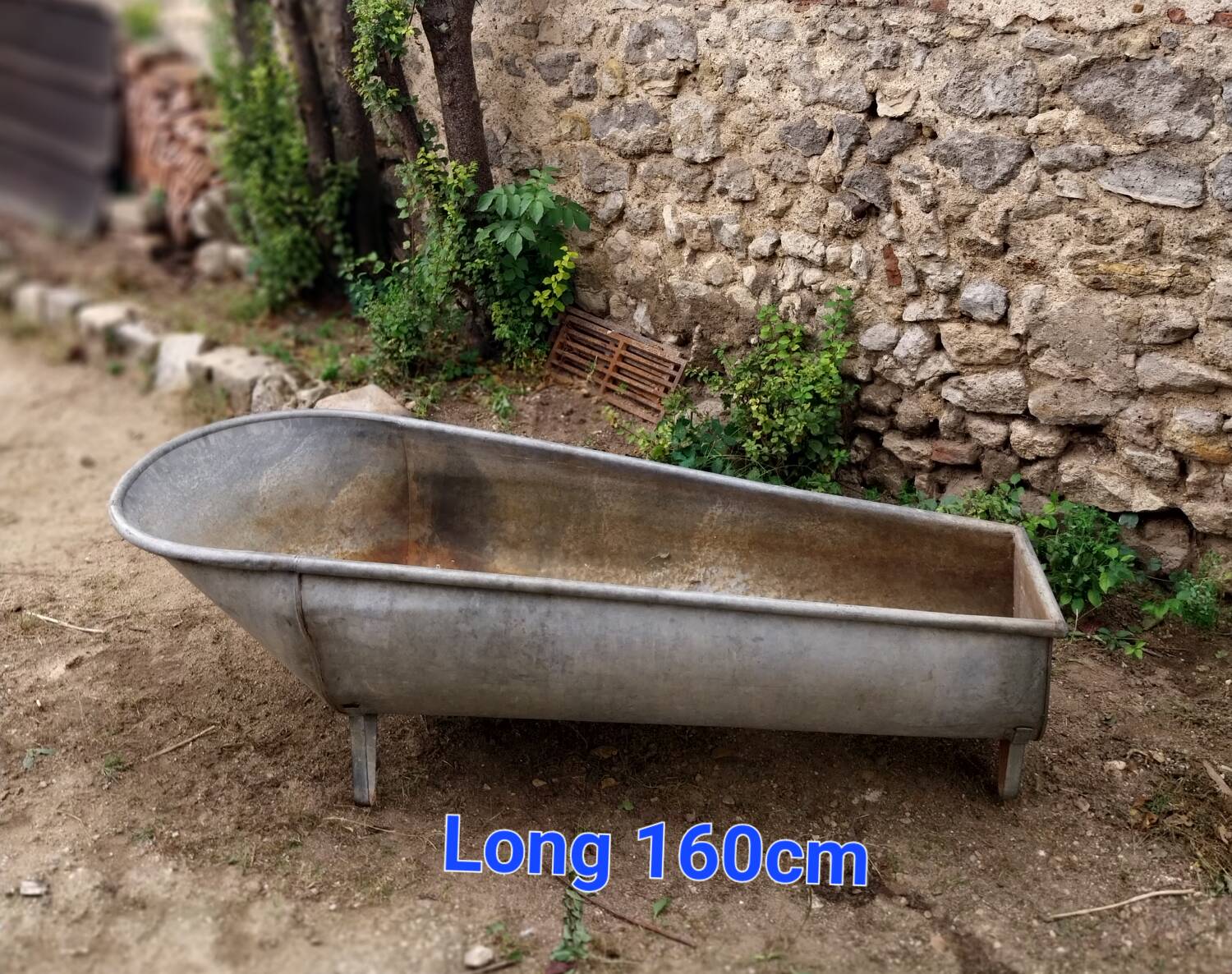 Old zinc bathtub