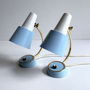 Pair of vintage table or bedside lamps, brass, 50s 60s