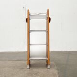 Postmodern CD storage unit in wood, metal, and plastic by Ezech, 1980s.