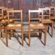 Lot de 8 chaises Reconstruction 1950 Chêne et paille