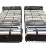 Pair of vintage chrome plexiglass beds