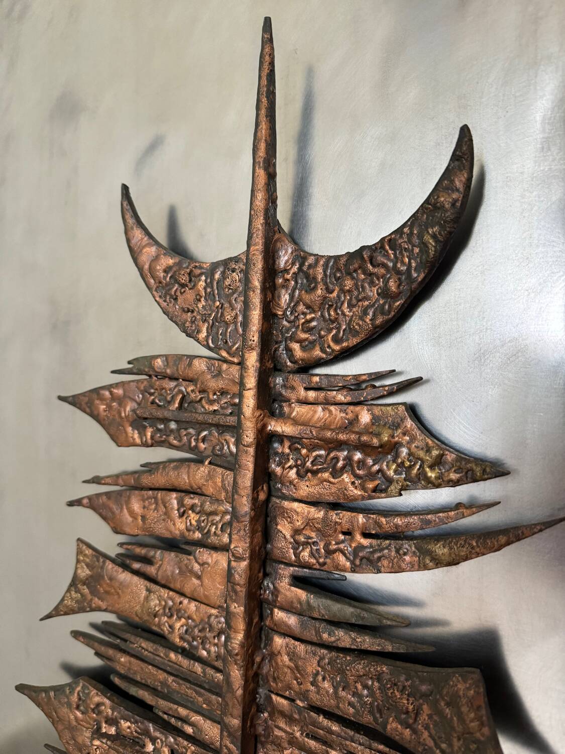 Brutalist bronze sculpture painting from the 70s