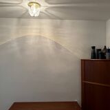 Brass and Glass Flush Light by Glashütte Limburg