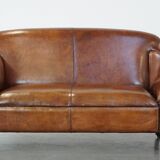 Canapé ancien en cuir marron