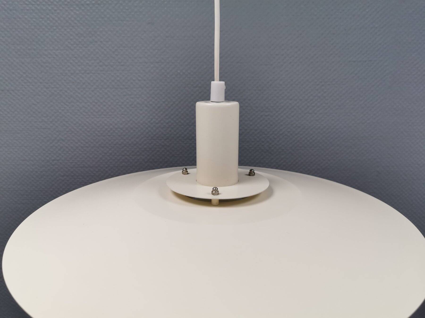 White slim hanging lamp from the Danish lamp produced by Lyfa, 1980s