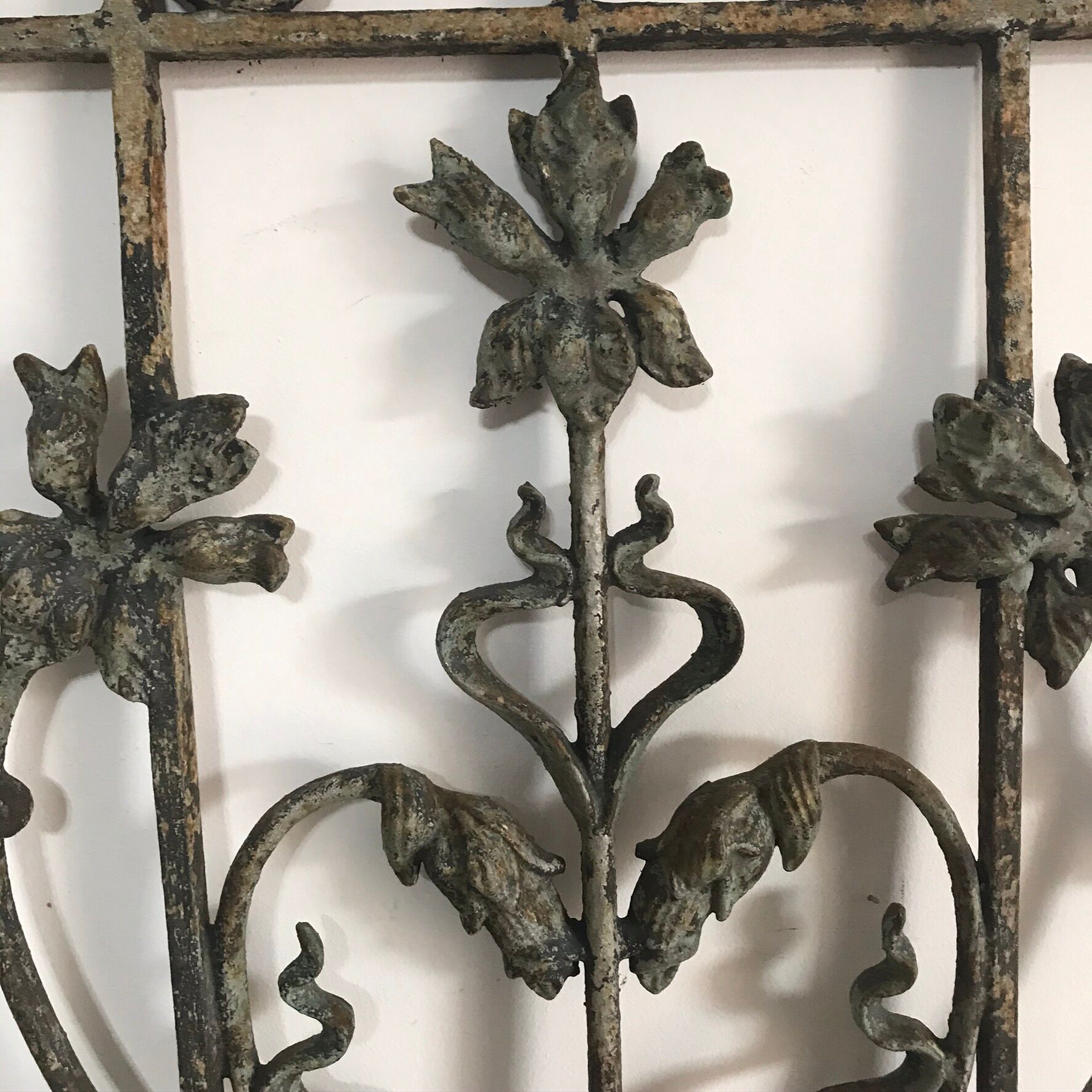 Grille de porte art nouveau en fonte