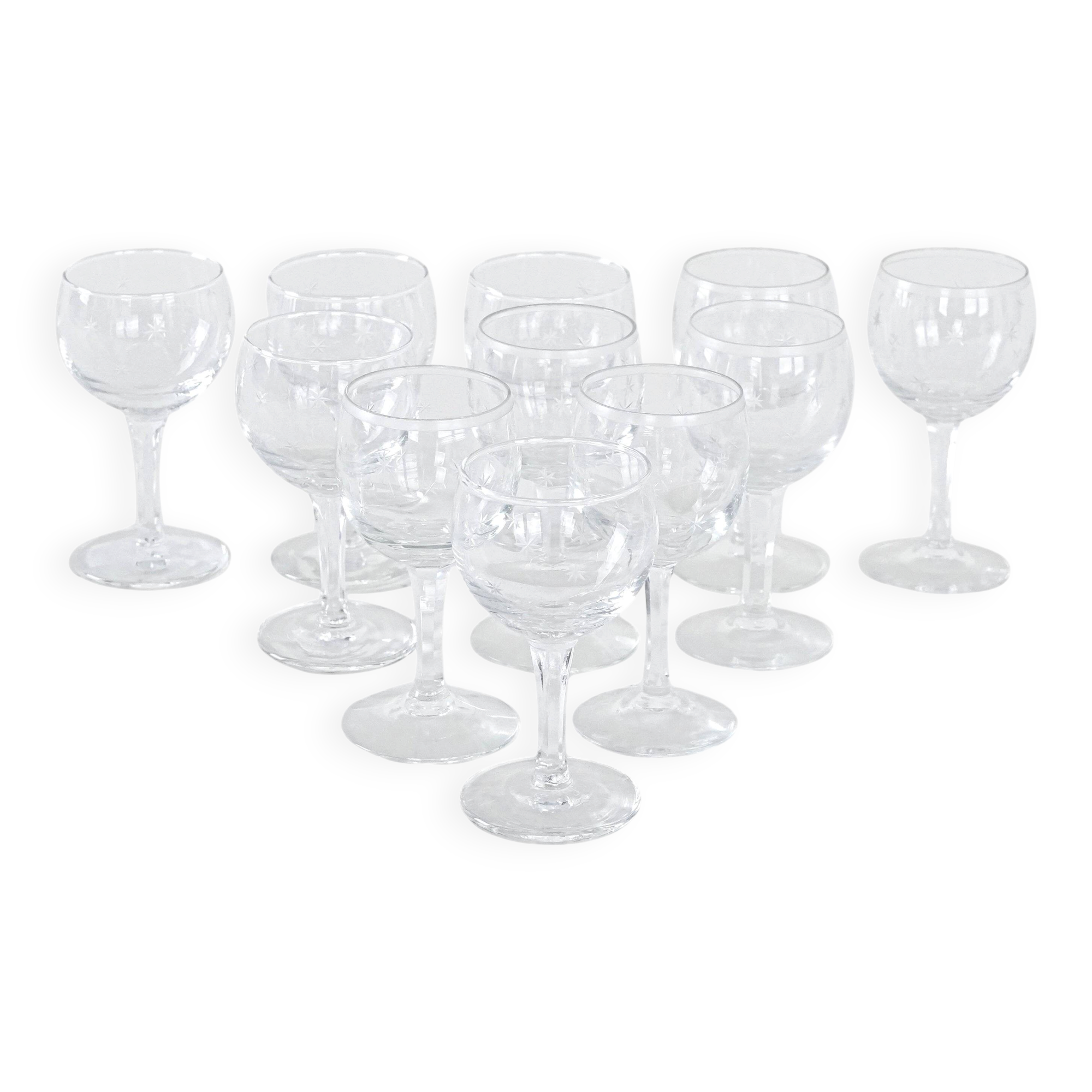 Set of wine glasses, Danish design, 1970s, manufactured in Denmark