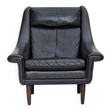 1960s, Danish highback armchair by Aage Christensen, furniture leather.