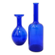 Pair of cobalt blue blown glass vases or carafes from the 1960s.