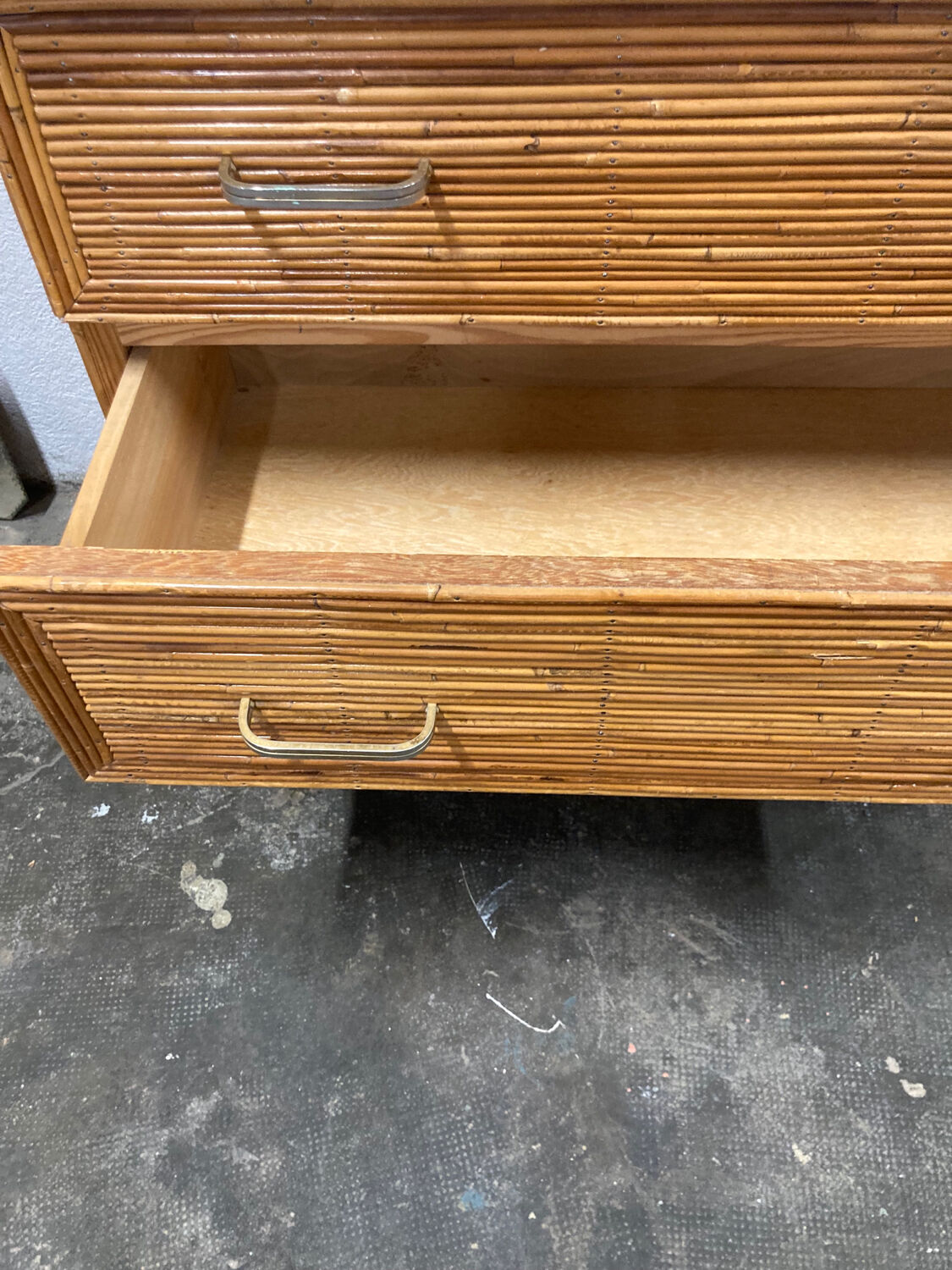 Vintage rattan chest of drawers