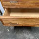 Vintage rattan chest of drawers