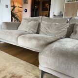 AmPm corner sofa in beige velvet
