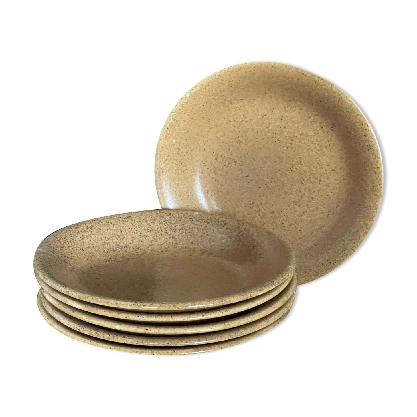 6 hollow sandstone plates signed longchamps