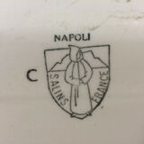 Ceramic dish of salins checkerboard orange and white vintage Napoli style