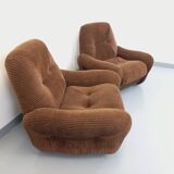 Pair of vintage corduroy armchairs from the 70s