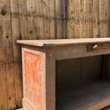 Patinated raw wood countertop