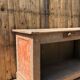 Patinated raw wood countertop