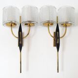Pair of vintage Arlus wall lights 1950