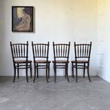 Série 4 chaises bistrot cannage Fischel n019