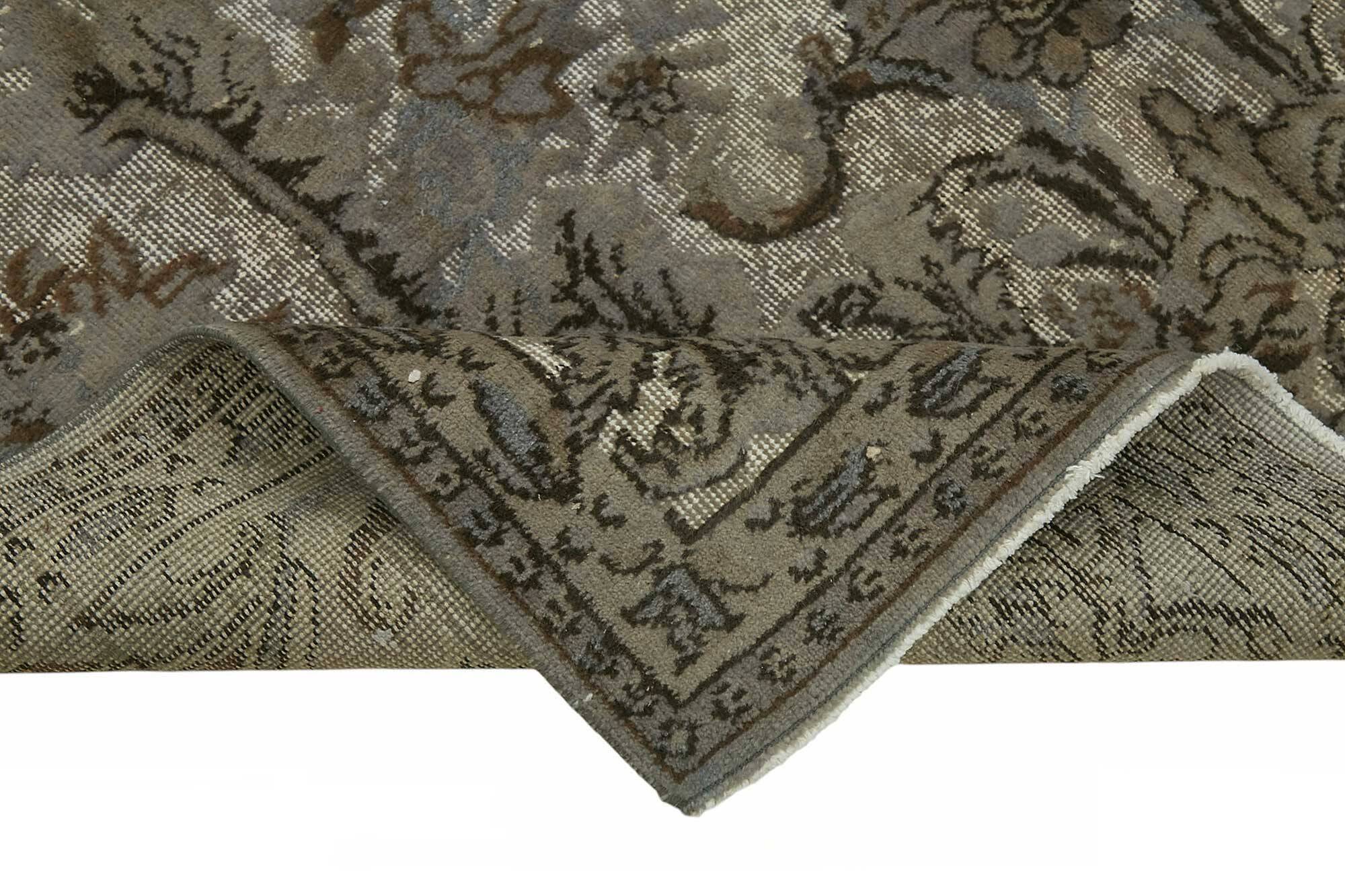 Overdyed Wool Vintage Handmade Carved Rug 166 cm x 266 cm