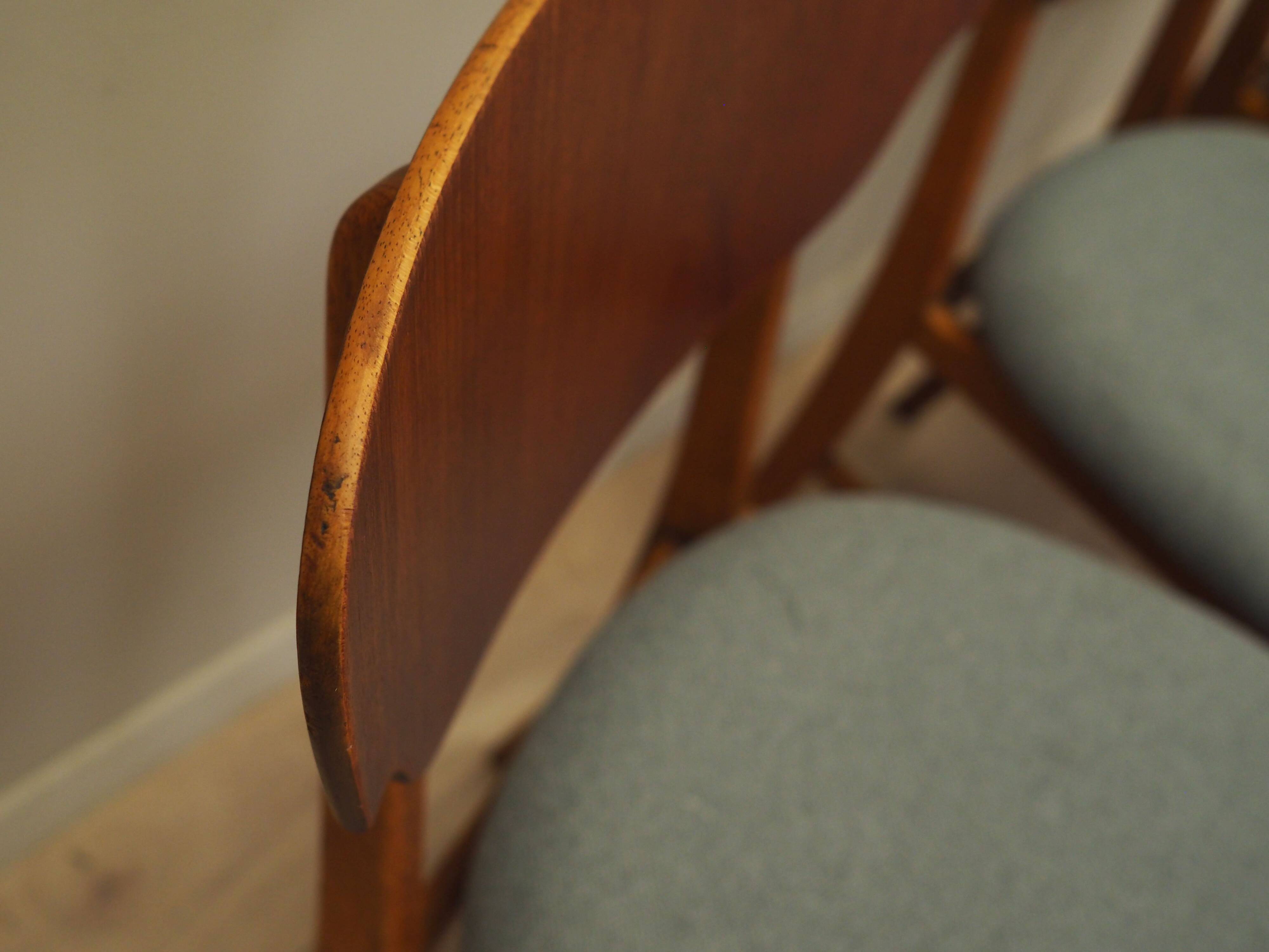 Set of six teak chairs, Danish design, 1970s, production: Denmark