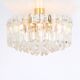 Magnificent luminaire in gilded brass and crystal glass Palazzo, Kalmar, Austria, 1970.