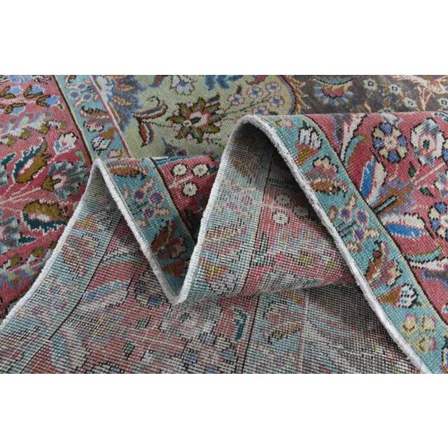 1970s Vintage Persian Handmade Wool Cotton Brown Area Rug 300x386