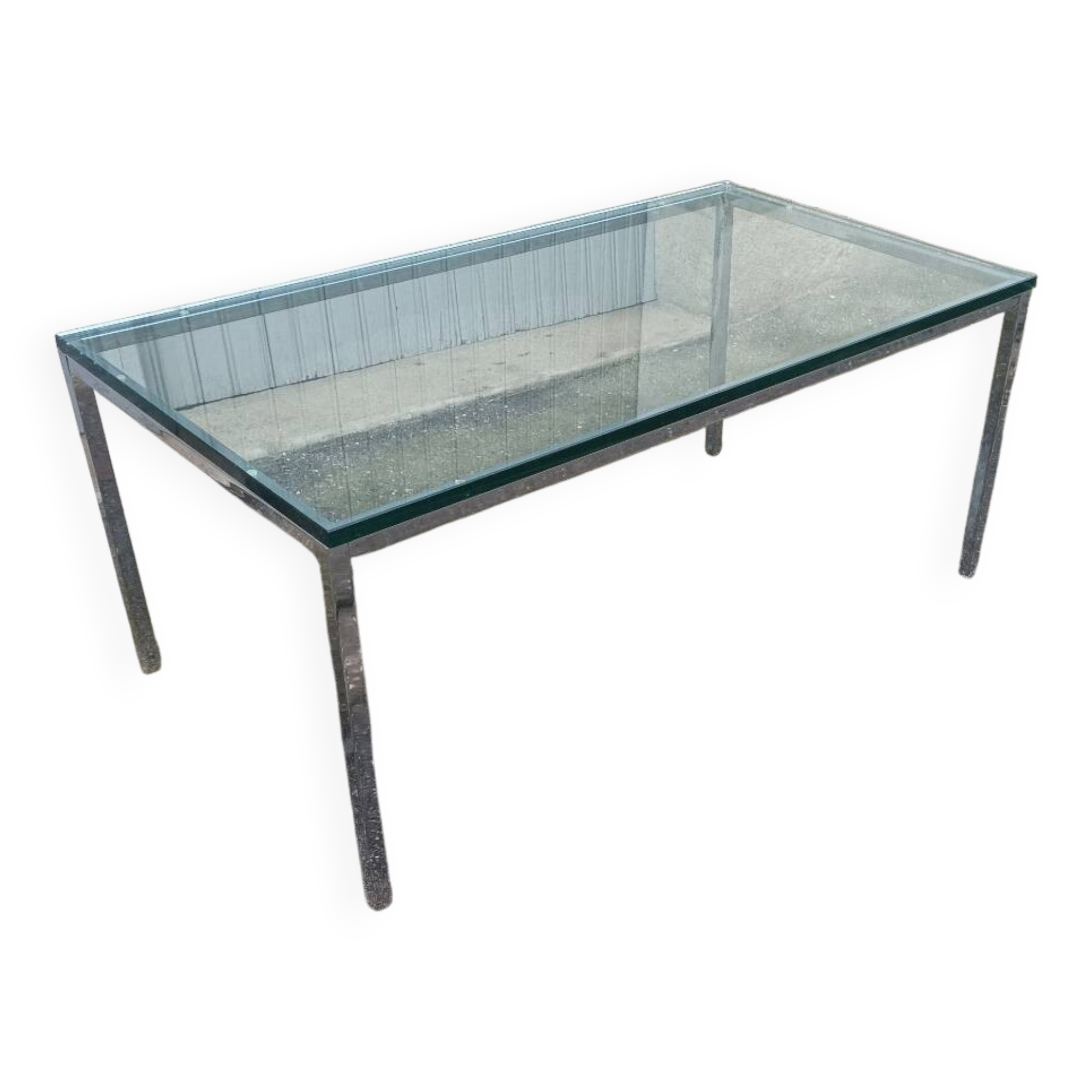 Table basse vintage dalle de verre