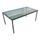 Vintage glass slab coffee table