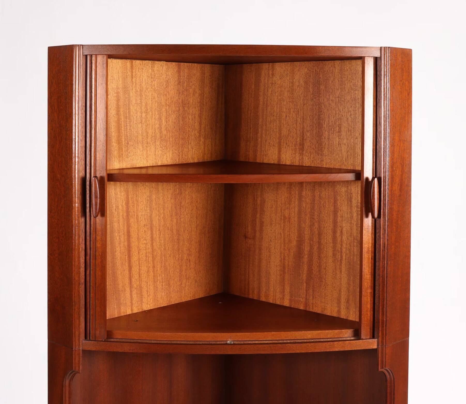 Danish vintage corner cabinet with tambour doors, 1960s