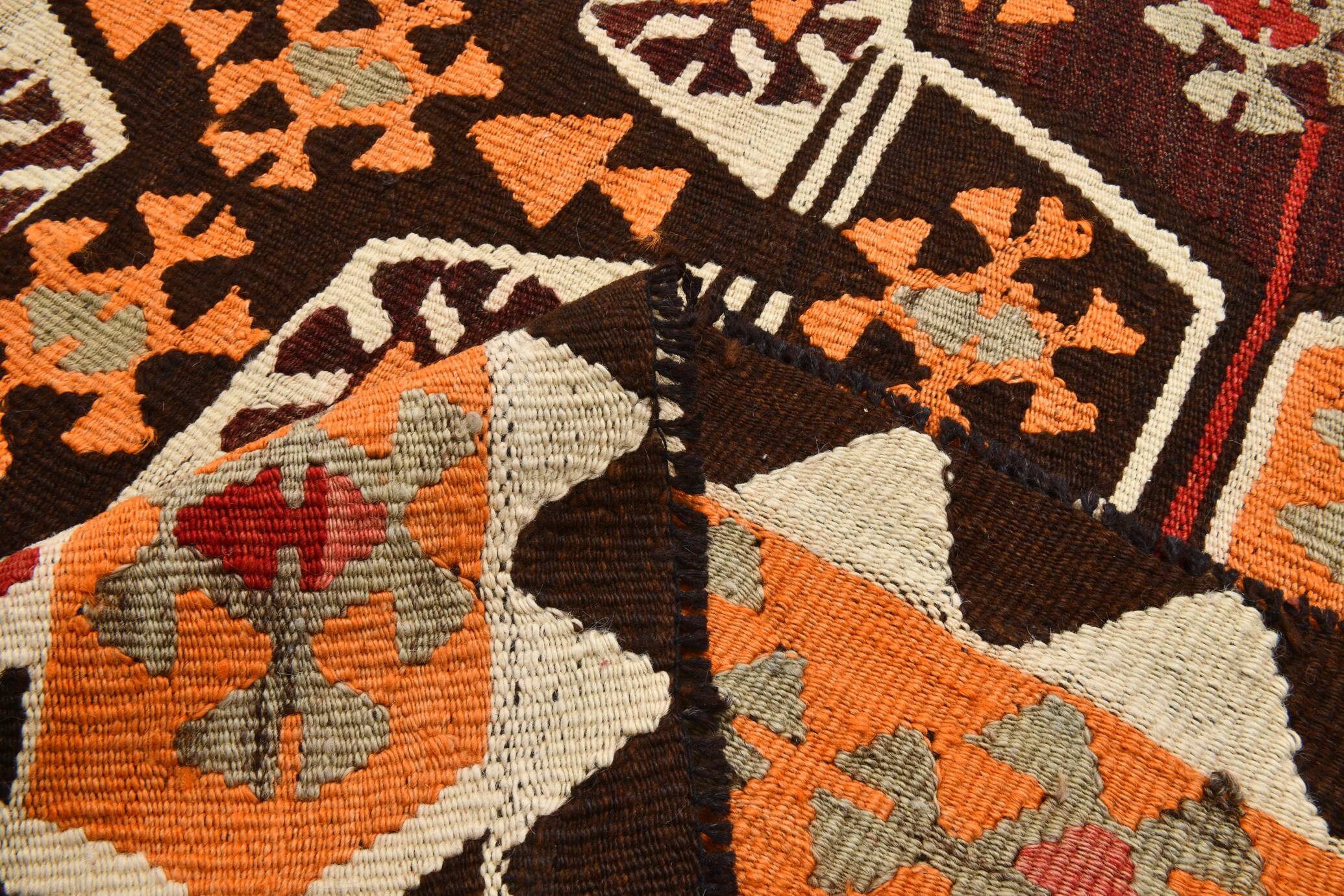 159x249Cm Soft Orange and Red Vintage Kilim Rug, Bohemian Kilim Rug