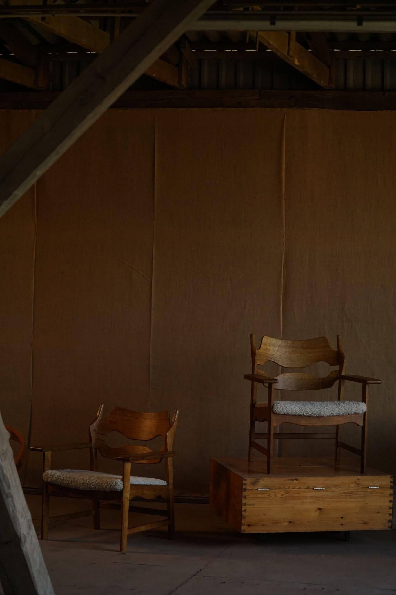 Henning Kjærnulf, Lounge Chairs "Razorblade", Danish design from the mid-century, 1960s.