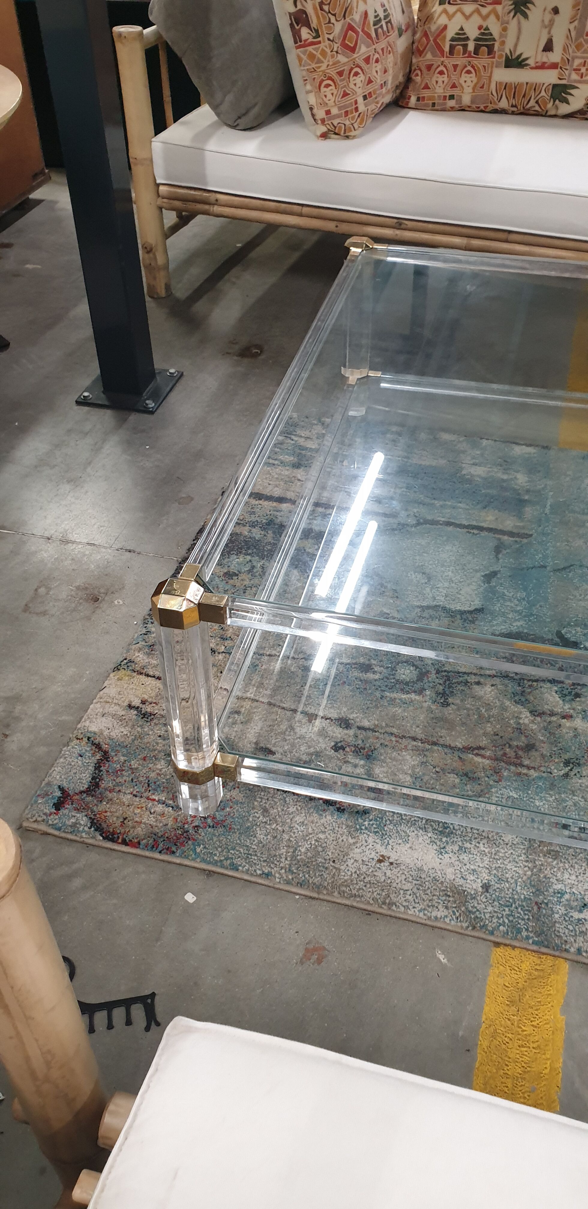 Rectangular glass coffee table, 1970/80