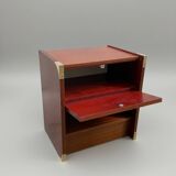 Modernist bedside table from the 1960s–70s with brass fittings
