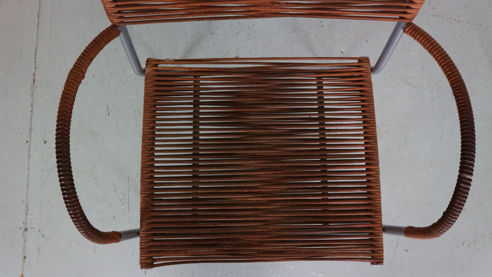 Set of 2 leather Mis B2 RVS armchairs by Tito Agnoli  for Pierantonio Bonacina