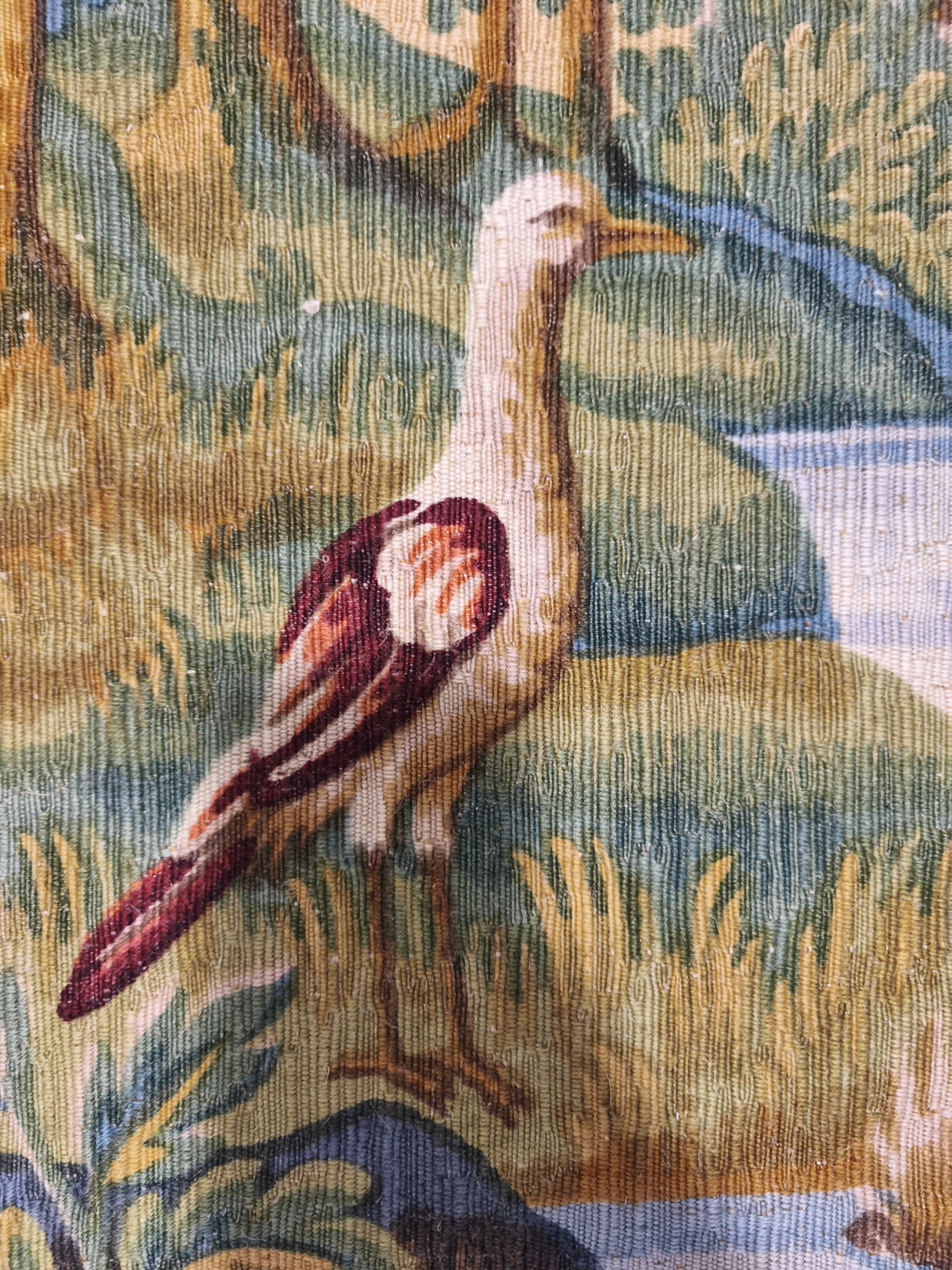 Aubusson tapestry manufactured by Robert FOUR, verdure Chantilly.