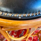 Set of two curved wood bar stools