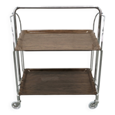 German Mid-Century Folding Chrome Serving Bar Cart, 1960s
