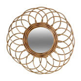 Vintage bamboo & rattan sun mirror