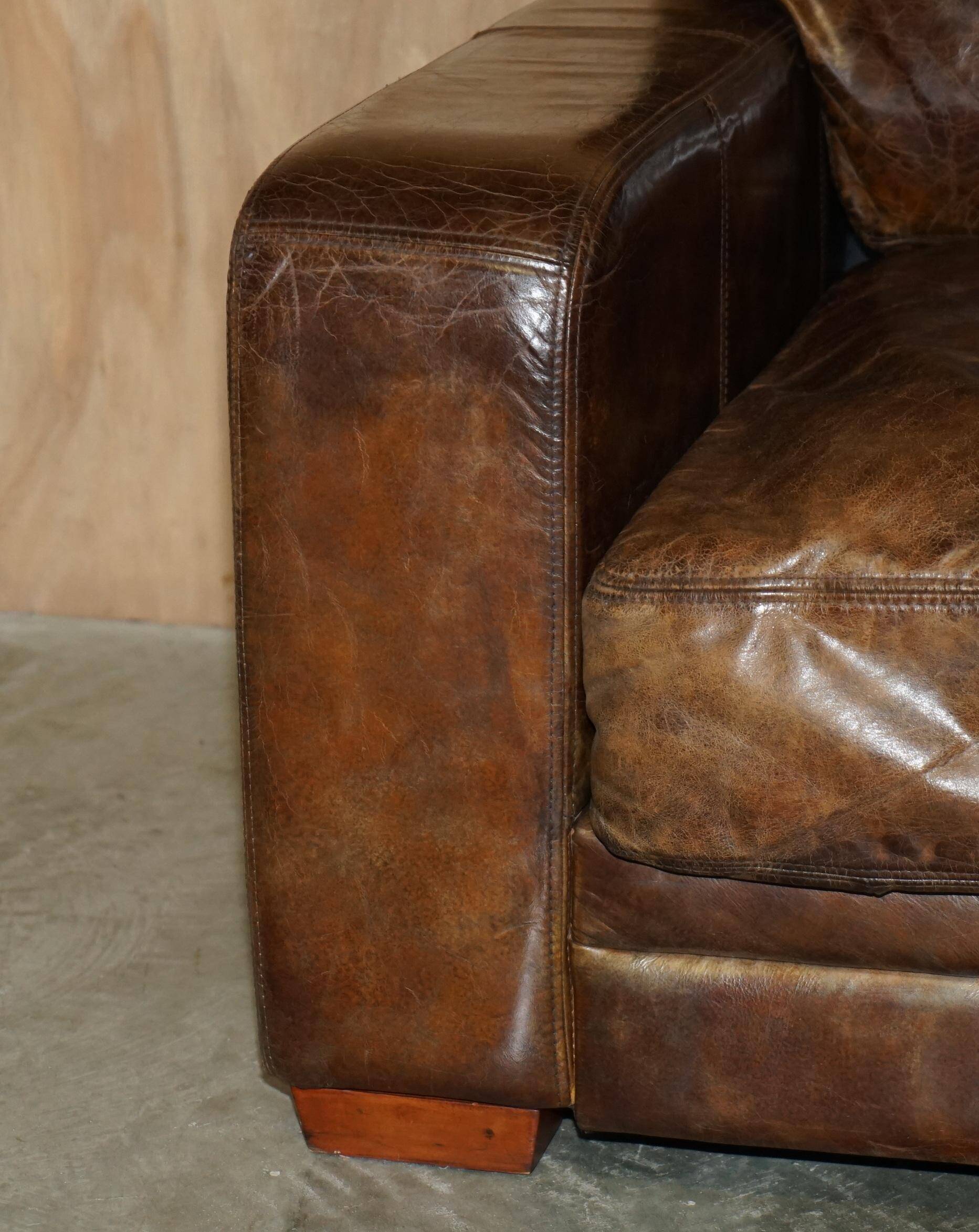 Heritage Biker Halo Soho Vintage leather sofa