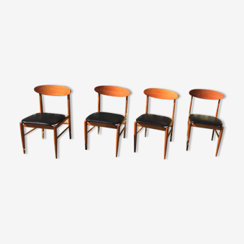 Scandinavian teak and skai chairs 60s