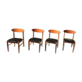 Scandinavian teak and skai chairs 60s