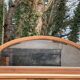 Miroir art déco sculpté en chêne massif brut, rénové