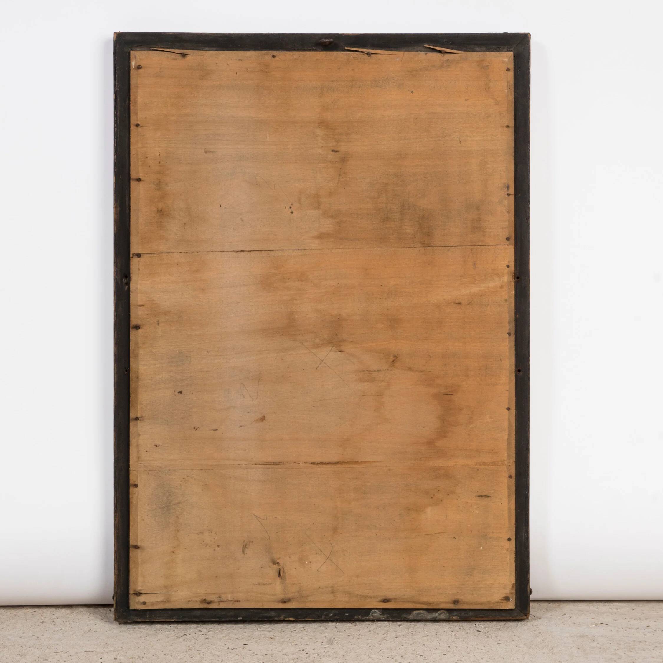 Rectangular copper mirror in Arts & Crafts style