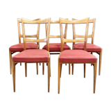 Set of 5 scandinavian chairs 1950