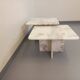 Pair of vintage nesting coffee tables in white marble from the 1970s.